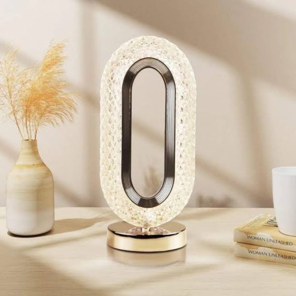 Rechargeable Luxury Oval Shaped Crystal Lamp