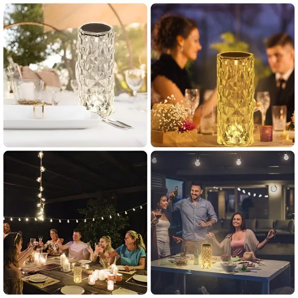 Diamond Rose Crystal Lamp