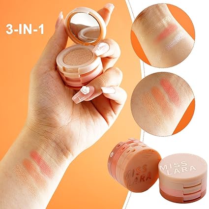 3 In 1 Matte Highlighter Blush Palette