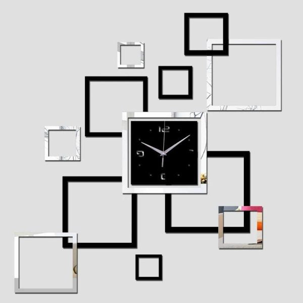 3d Acrylic Mirror Effect Ring Wall Clock