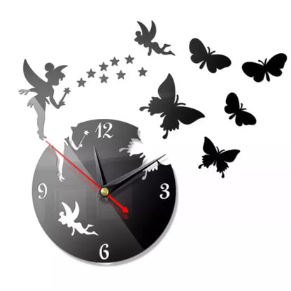 3d Wooden Butterfly Wall Clock With Light
