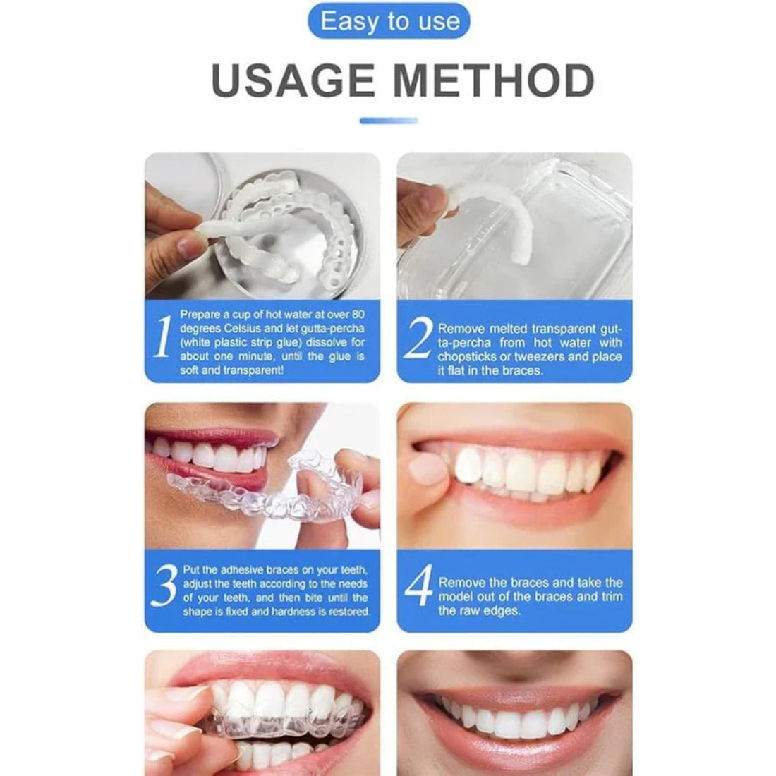 2PC Adjustable Snap On Smile Veneers Teeth For Men And Women