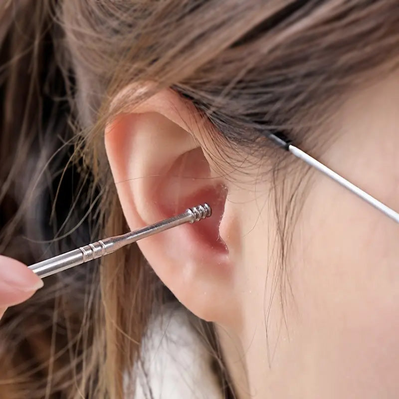 Pack of 3 Sets Stainless Steel Ear Wax Removal Kit with PU Leather Case (6 Pcs per Set) – Portable Ear Cleaner Tool Kit