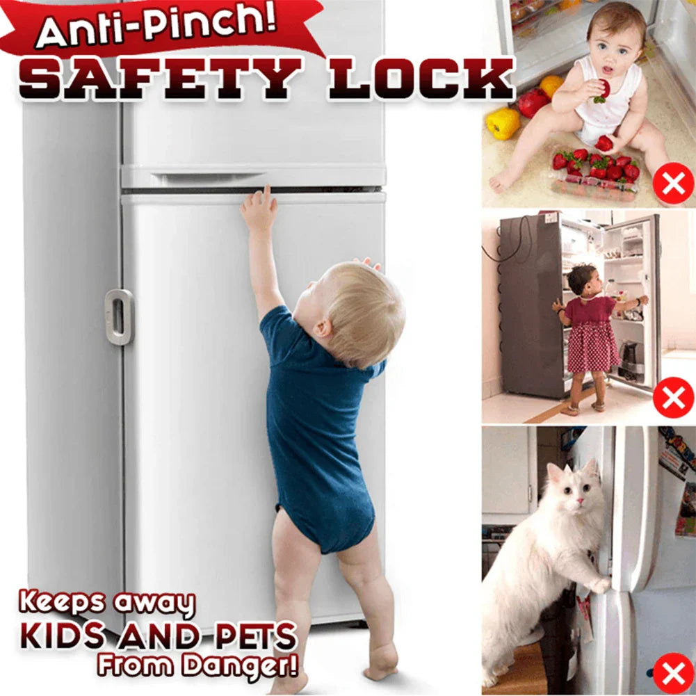 Self-Adhesive Fridge Lock Latchs System for Home Refrigerator Lock Fridge Freezer Door Locks Kids Baby Safety Child Cabinet Lock