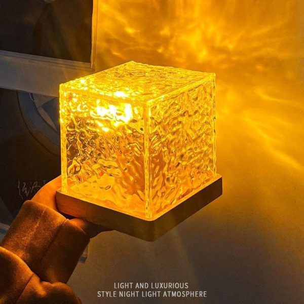 Dynamic Rotating Water Ripple Night Light  Crystal Lamp