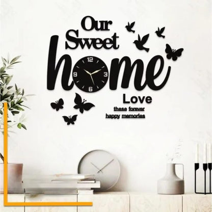 Our Sweet Home 3d Wooden Wall Clock Light