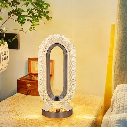 Rechargeable Luxury Oval Shaped Crystal Lamp