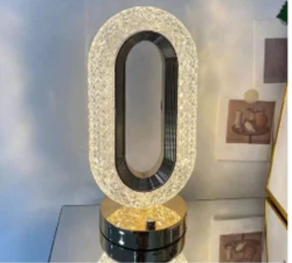 Rechargeable Luxury Oval Shaped Crystal Lamp